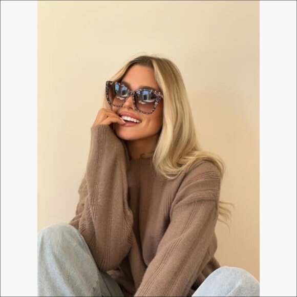 Oversized Cat Eye Sunglasses with Premium Hand Cut Acetate & Stainless Steel